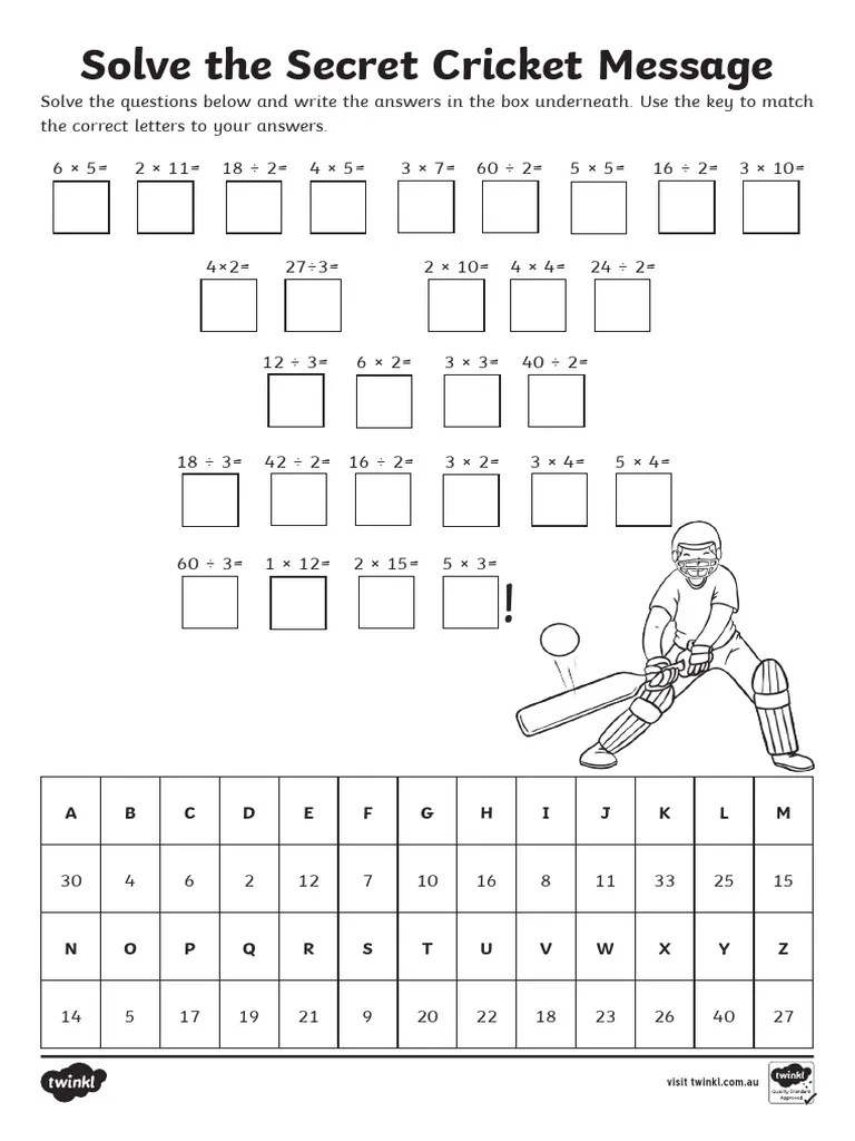Cricket Maths PDF Leisure Teaching Mathematics