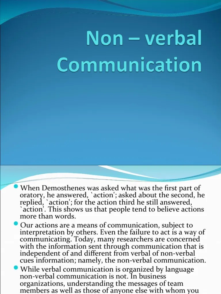 Non _ Verbal Communication PPT