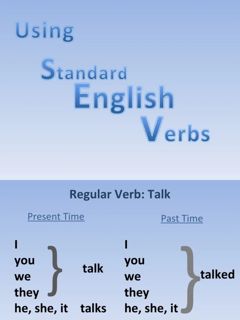 UsingStandardEnglishVerbspowerpointslides.ppt