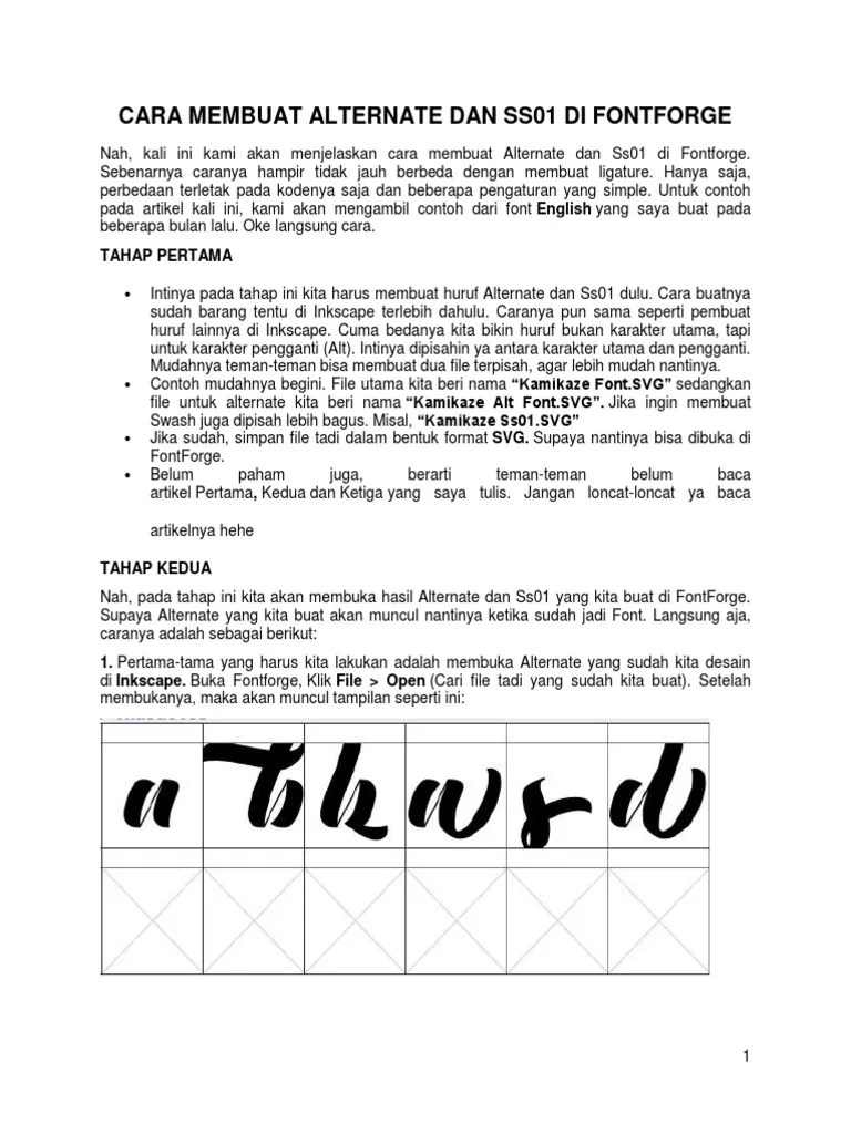 Cara Membuat Ligature Menggunakan PDF