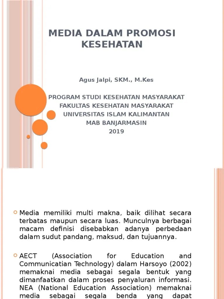 Bab 5. Media Dalam Promosi Kesehatan | PDF