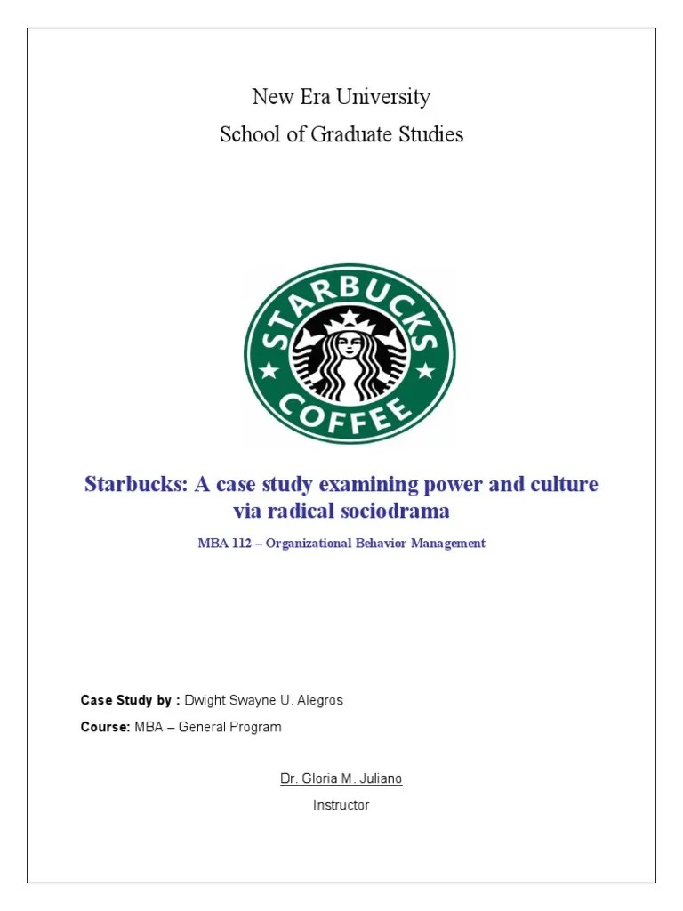 Starbucks Case Study PDF Public Relations Starbucks
