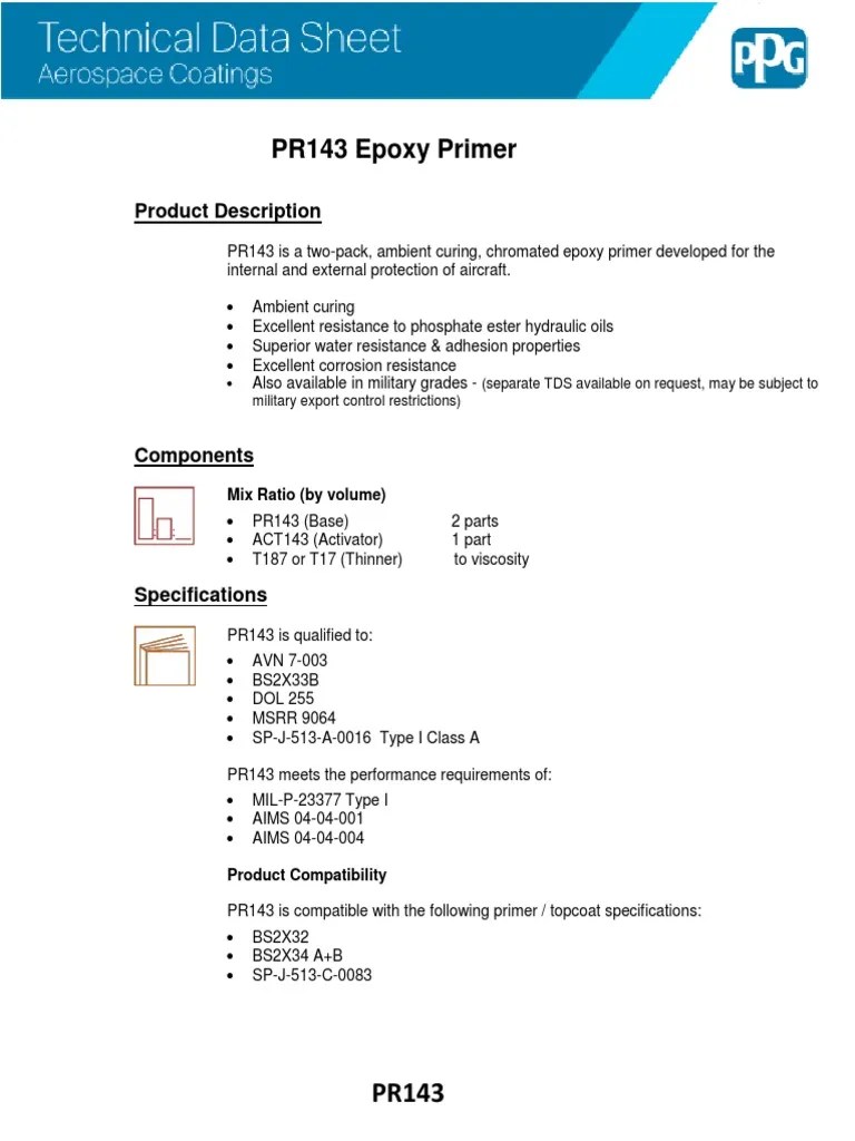 PR143 Epoxy Primer Product Description PDF Epoxy Shelf Life