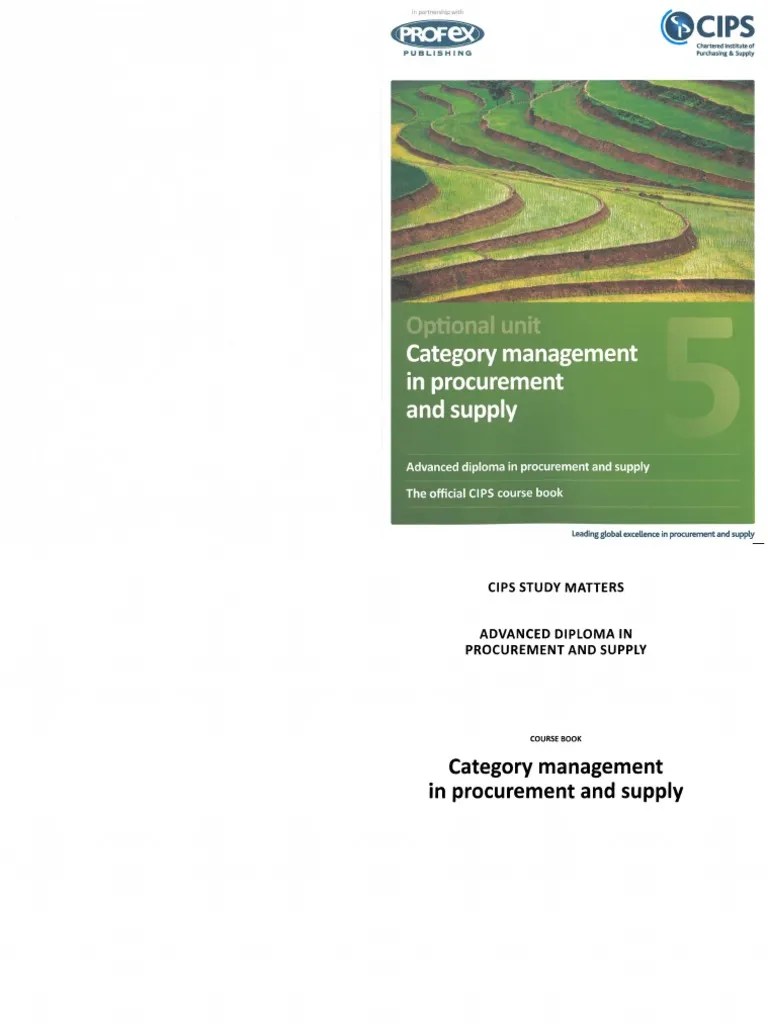 Category Management CIPS PDF PDF Procurement Supply Chain