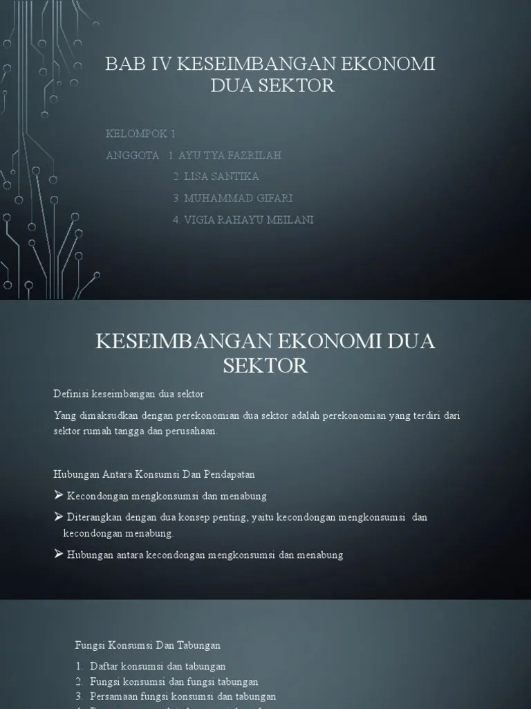 Bab Iv Keseimbangan Ekonomi Dua Sektor Kelompok 1-1 | PDF