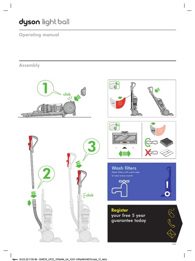 Dyson LIGHT BALL ANIMAL User Manual PDF Vacuum Cleaner Manufactured Goods