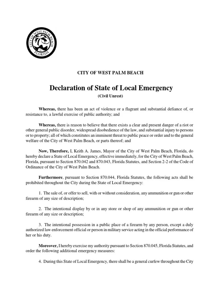 Declaration of Emergency PDF Emergency Virtue