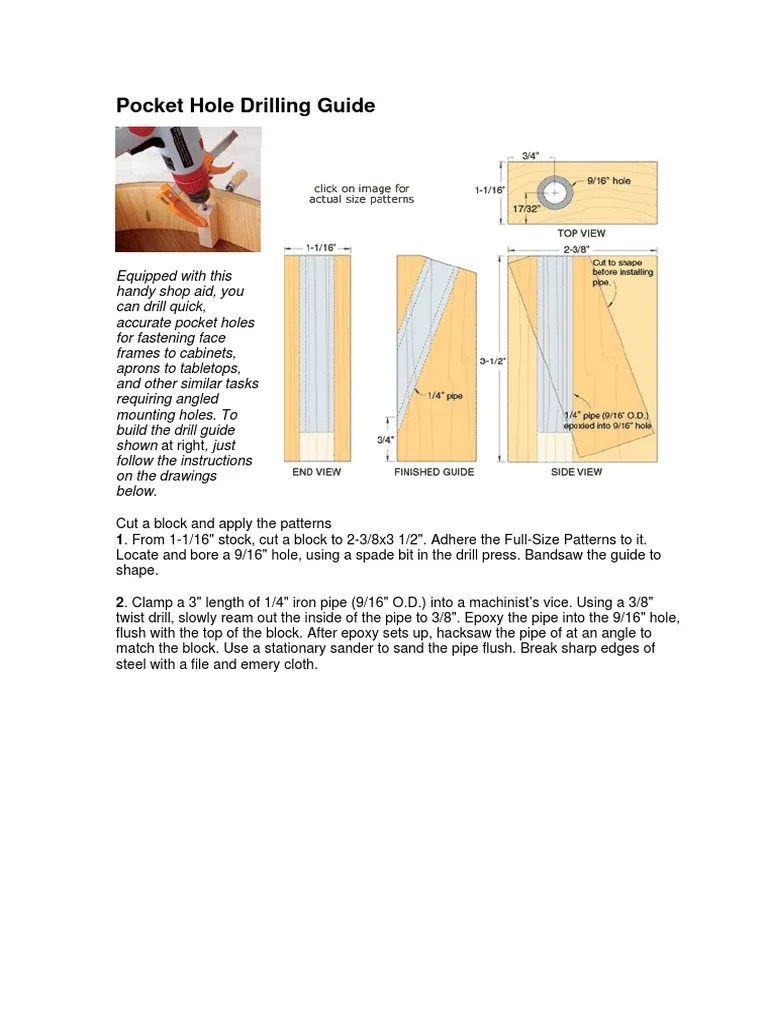 Pocket Hole Drilling Guide PDF