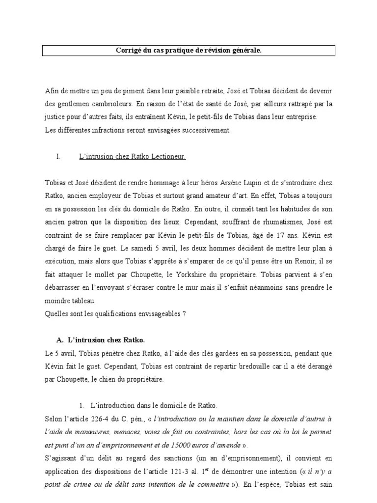 exemple cas pratique droit des sociétés