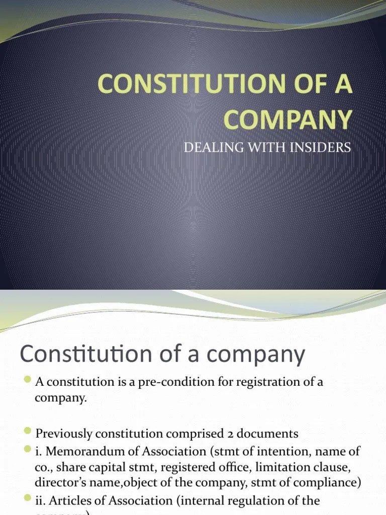 Constitution of A Company PDF Constitution Virtue