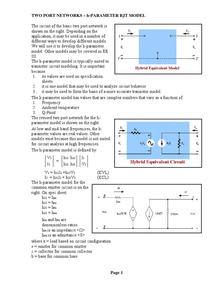 Modeling Bipolar Junction Transistors An Introduction to the h
