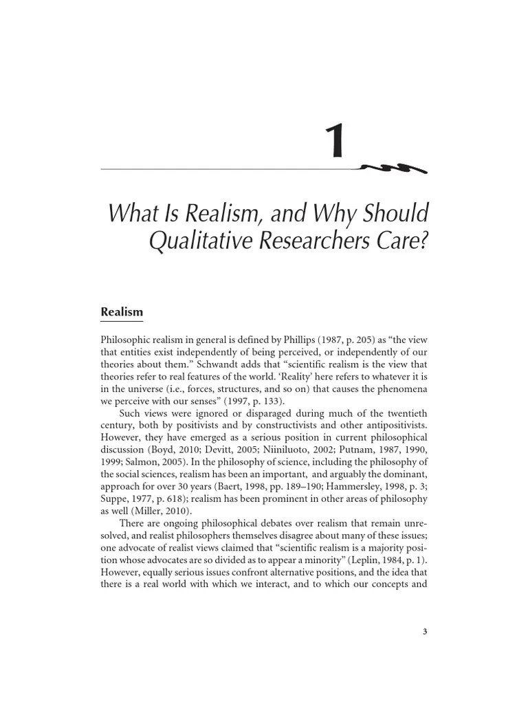 CH 1 What Is Realism, and Why Should PDF Philosophical Realism