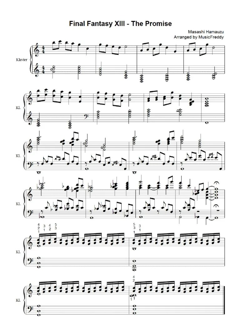 Final Fantasy XIII The Promise Piano sheet music Final Fantasy