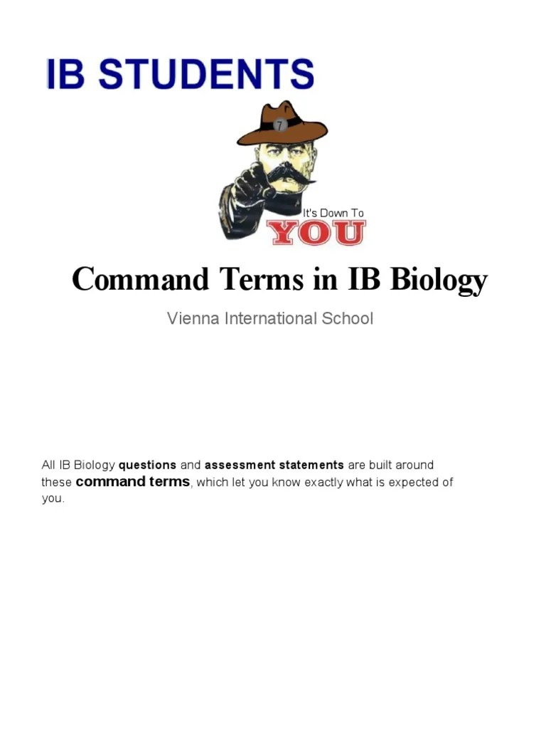 Command Terms in IB Biology PDF Photosynthesis Scientific Method