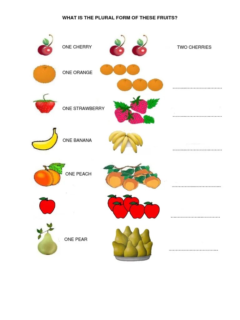 Fruits Plural Form PDF