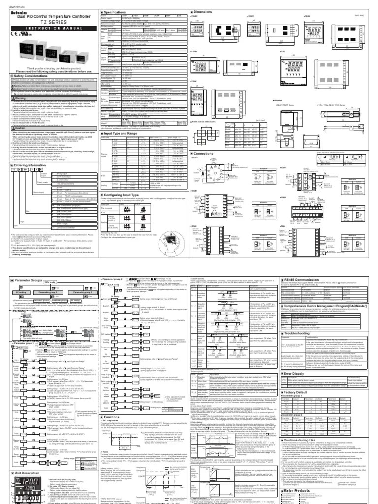 TZ Series: Dual PID Control Temperature Controller | PDF | Relay
