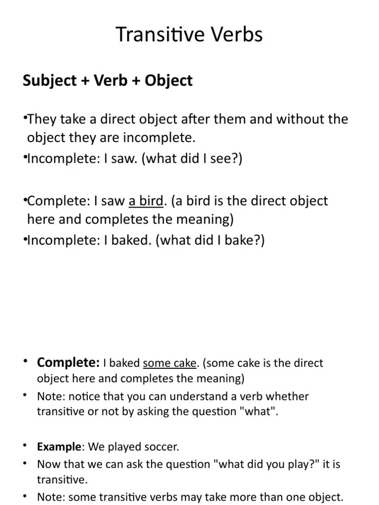 Understanding Transitive and Intransitive Verbs A Guide to Identifying