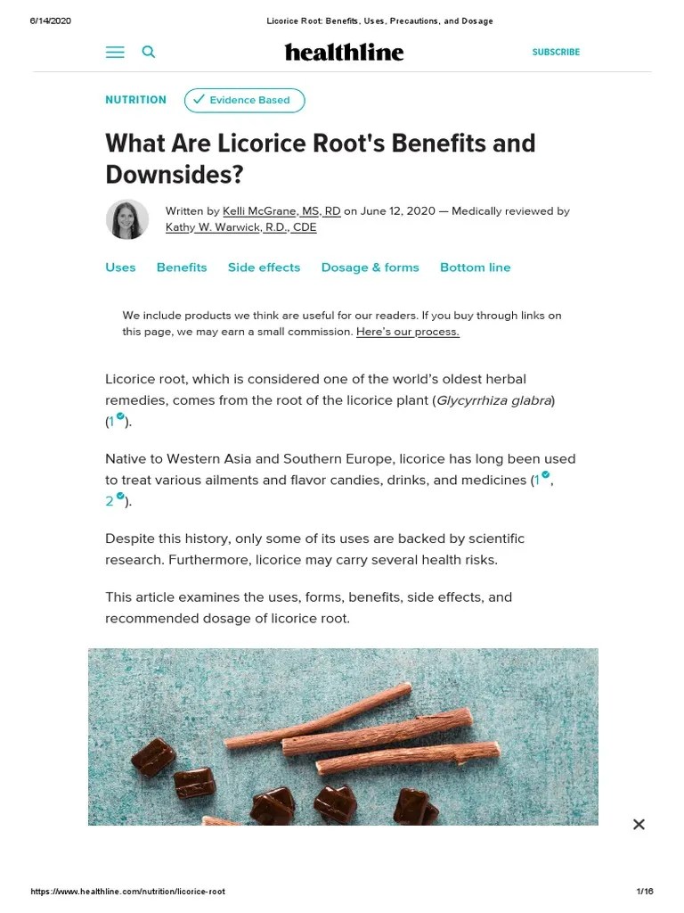 Licorice Root Benefits, Uses, Precautions, and Dosage PDF