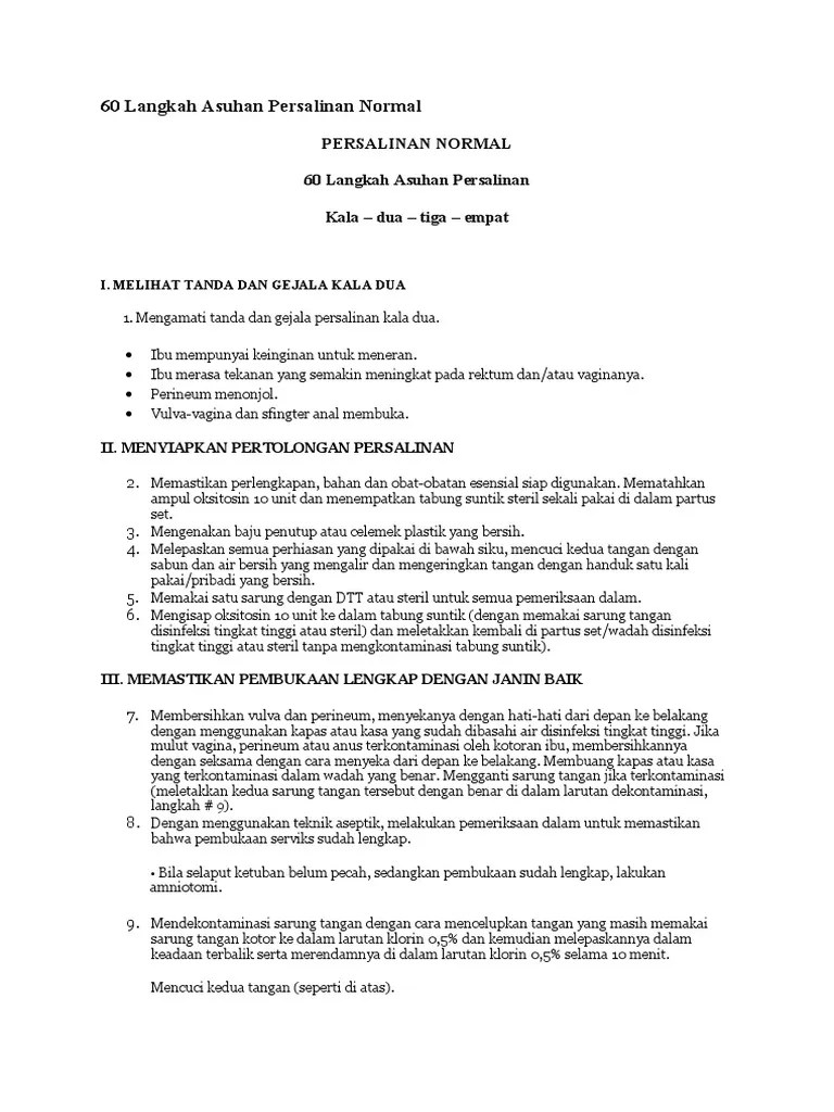 60 Langkah Asuhan Persalinan Normal