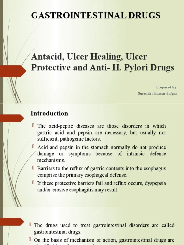 Antacid, Ulcer Healing Drugs and Ulcer Protective Drugs PDF