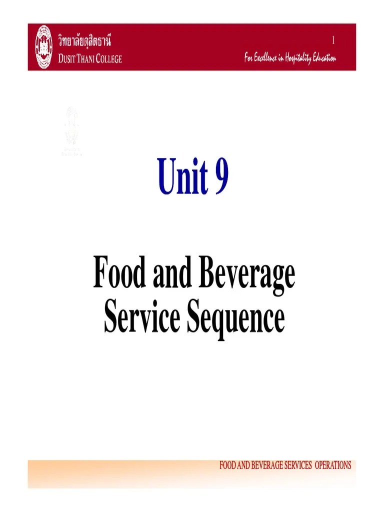 Service Sequence PDF PDF Foodservice Restaurants