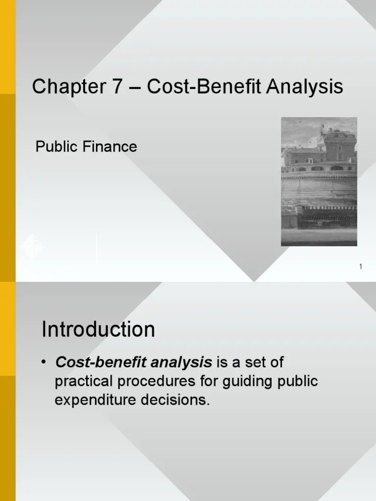 Chapter 7 CostBenefit Analysis Public Finance PDF Present Value