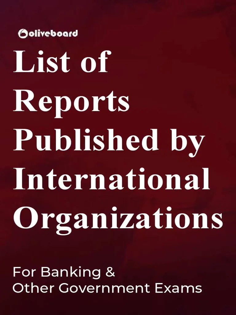 List of Reports Published by International Organizations For Banking