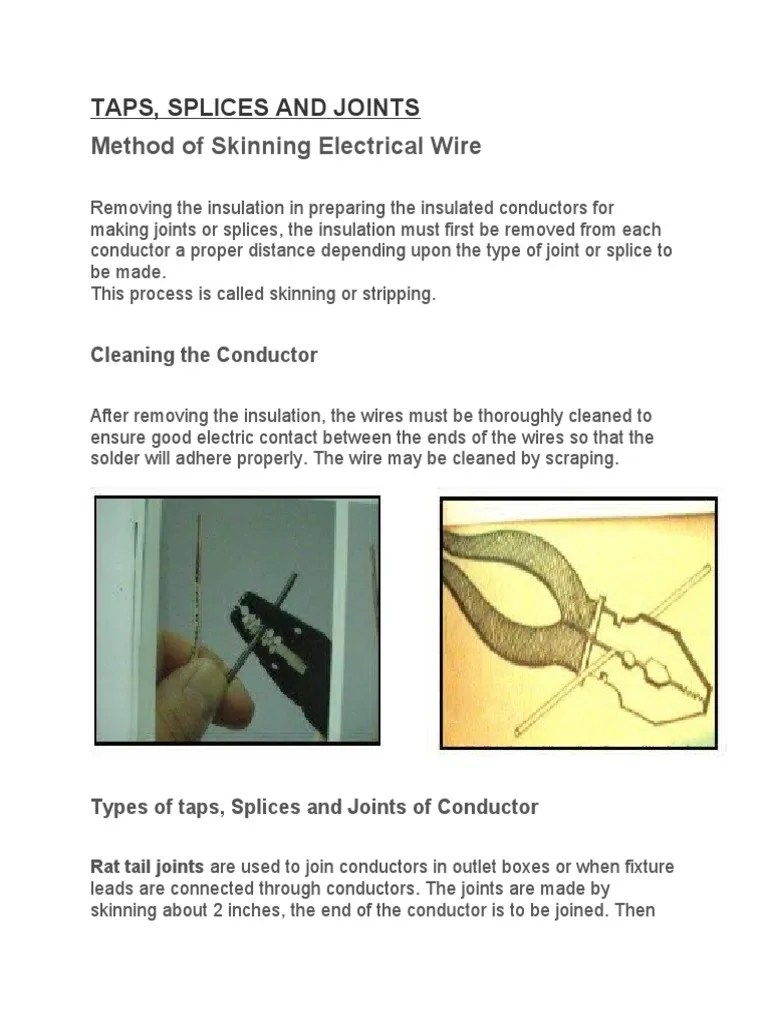 Taps Splices and Joints PDF Wire Electrical Wiring