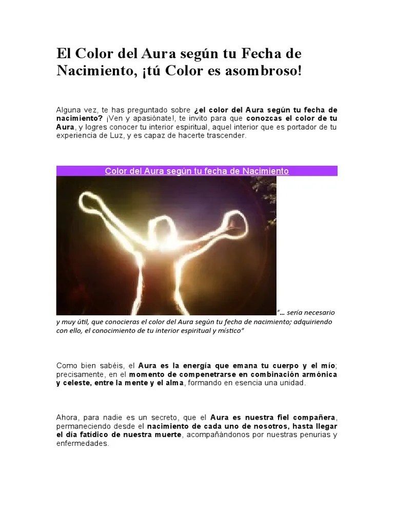 El Color Del Aura Según Tu Fecha de Nacimiento PDF Aura (paranormal