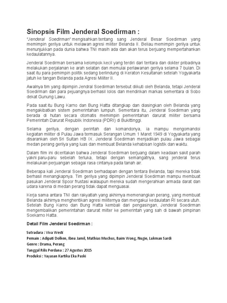 Sinopsis Film Jenderal Soedirman | PDF