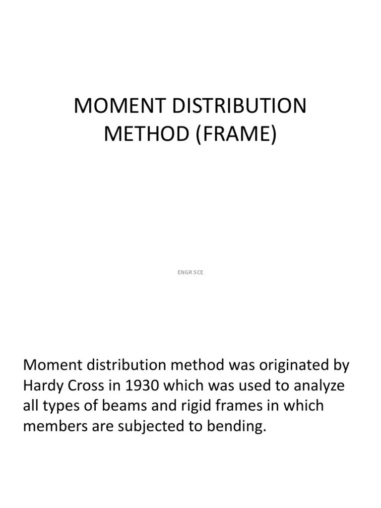 Moment Distribution Method of Frames With Sidesway and Without Sidesway