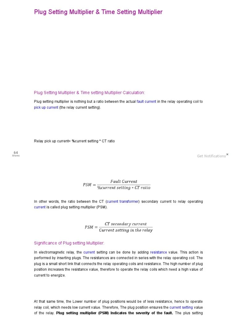 Plug Setting Multiplier & Time Setting Multiplier Electrical4u PDF