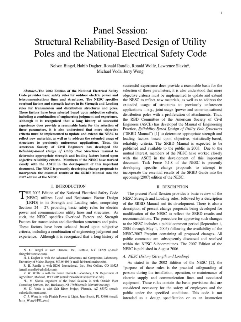 UPoles Paper Design of UPoles and NESC NESC Dallas 02252003
