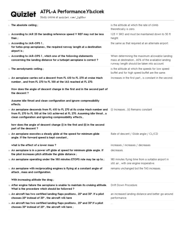 Quizlet PDF PDF Takeoff Jet Engine