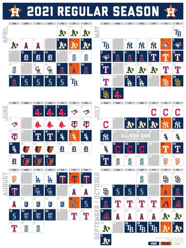 2021 Astros schedule