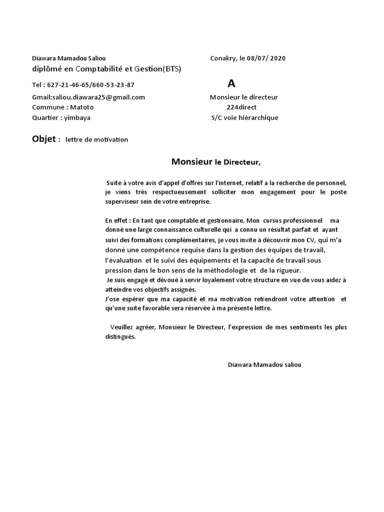 Lettre de Motivation A | PDF