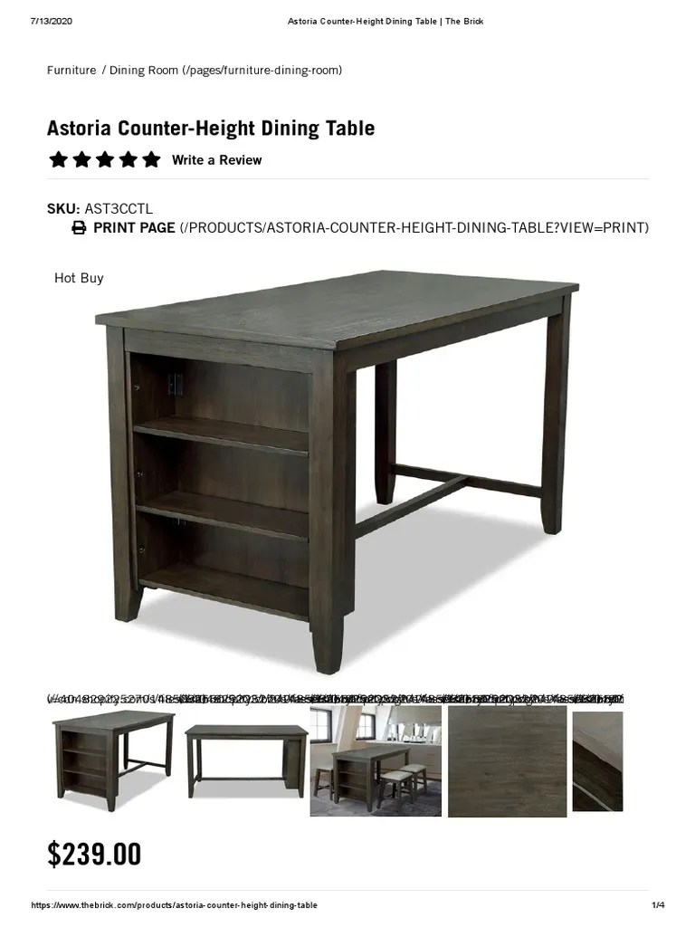 Astoria CounterHeight Dining Table Write A Review PDF