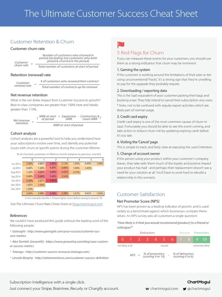 Ultimate Customer Success Cheat Sheet PDF Business Economics