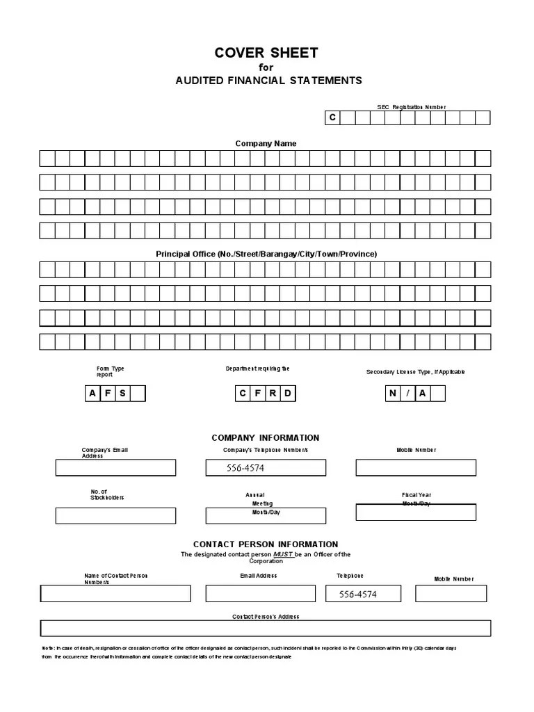 SECCoverSheetforAFS BLANK FORM PDF Business Government