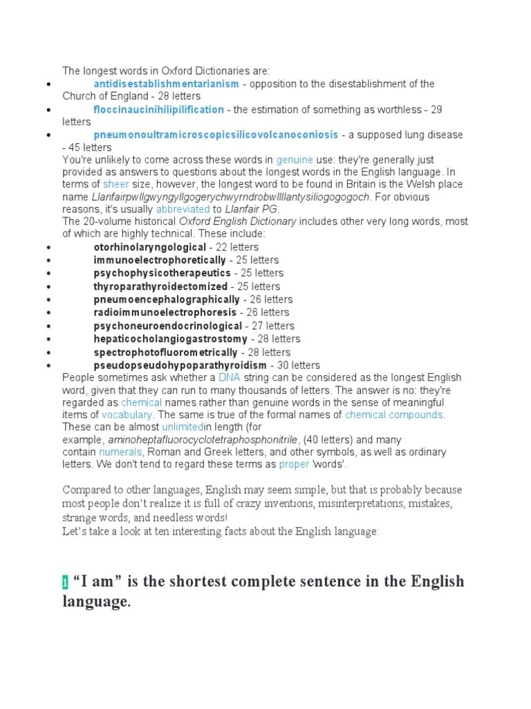 "I Am" Is The Shortest Complete Sentence in The English Language PDF