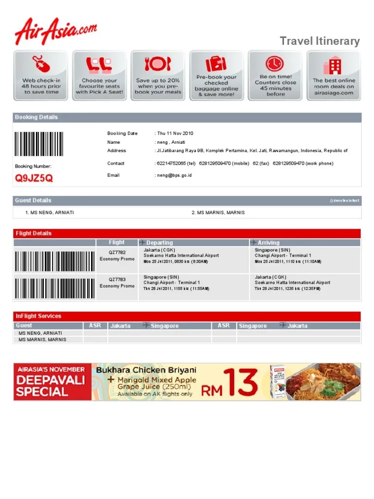 AirAsiaTiket Baggage Identity Document