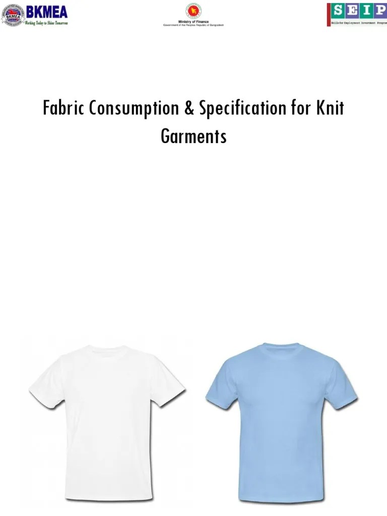 4.knit Fabric Specification Consumption Yarn Consumption PDF PDF Knitting T Shirt