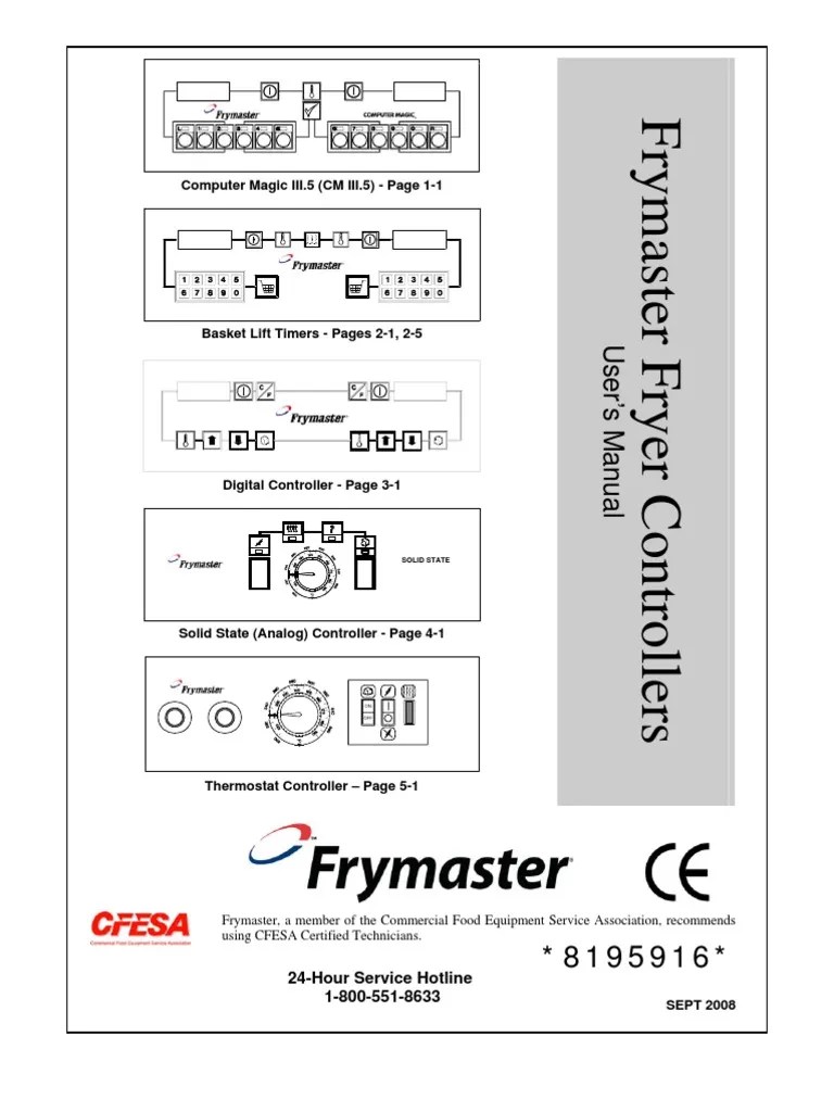 Manual For Frymaster Fryer Controllers 8195916 | PDF | Fahrenheit | Switch