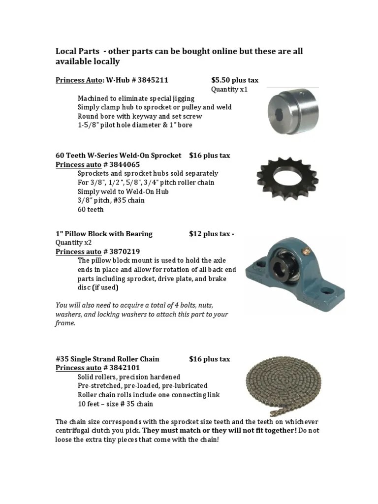 Kart Parts Where To Buy PDF Axle Equipment