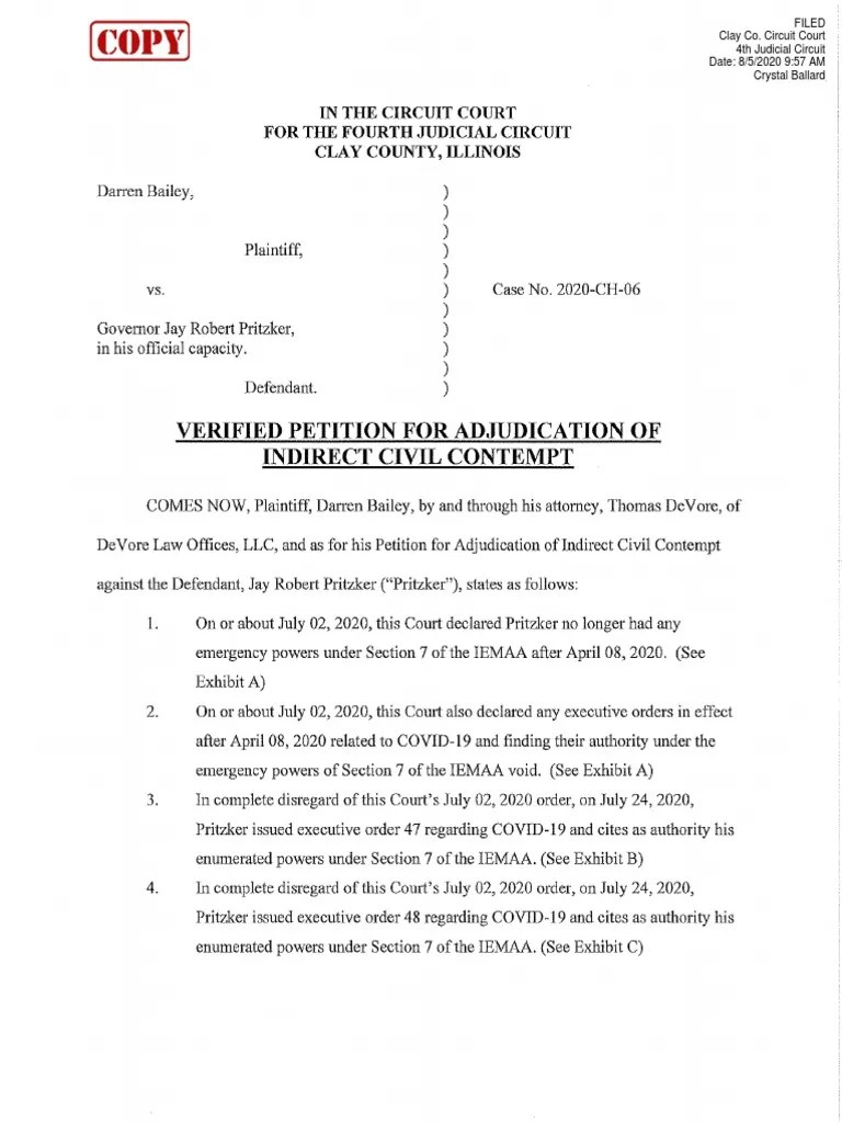 Verified Petition for Adjudication of Indirect Civil Contempt