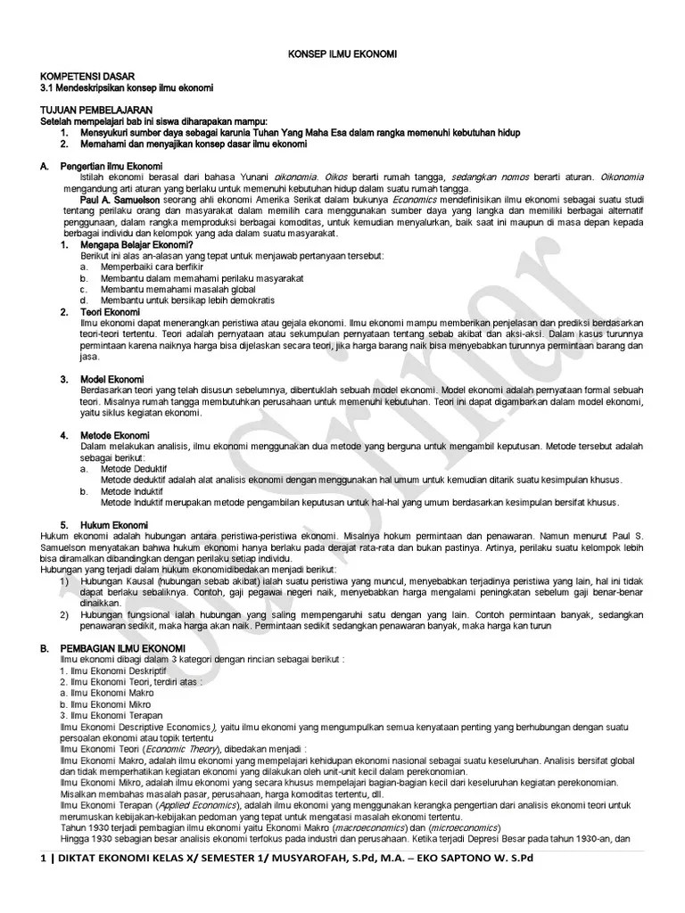 Diktat Kelas X Sem 1 | PDF