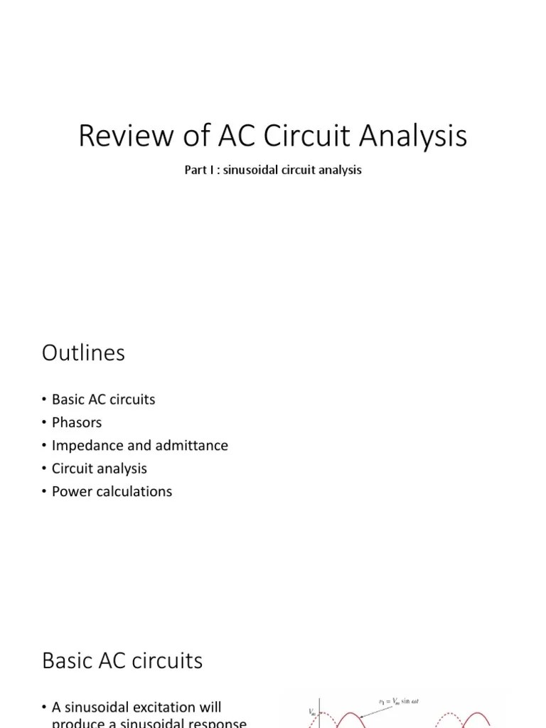 Review of AC Circuit Analysis 1 PDF Ac Power Electrical Impedance