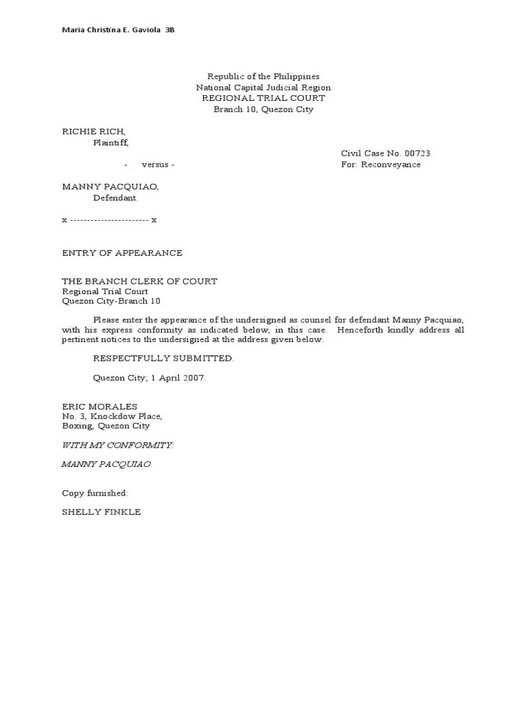 Appearance of Counsel PDF