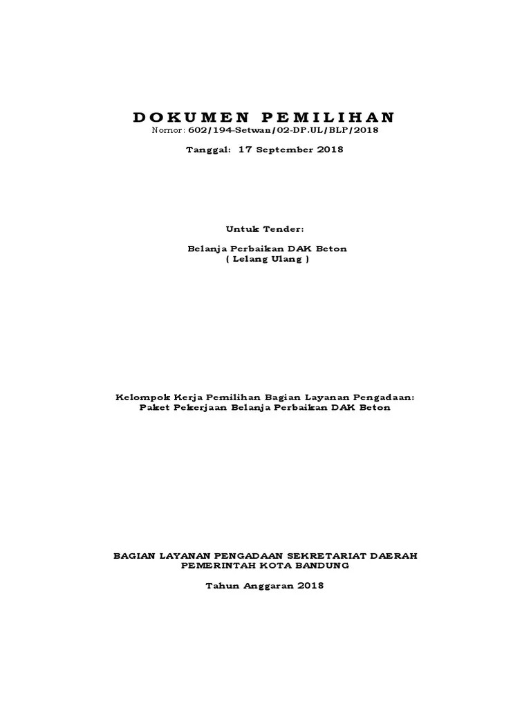 DP Tender Ulang Waterproofing DAK Beton | PDF