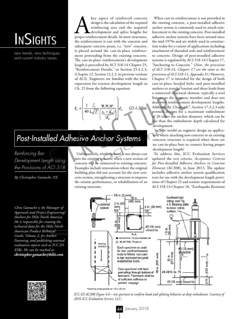 STRPostInstalled Adhesive Anchor Systems PDF Building Materials